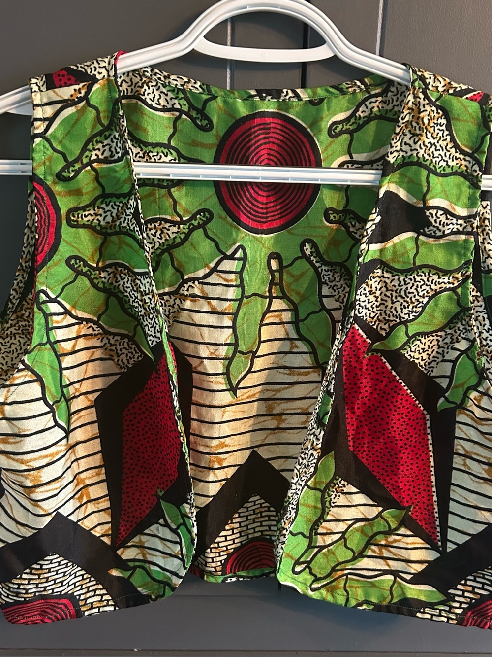 Vintage Ankara Record Print Vest Crop Top Nsu Bra Silk Soft Fabric M/L 20x17